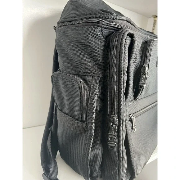 Vintage TUMI Brief Backpack Black Ballistic Nylon Rusksack Travel Work School - Picture 2 of 11